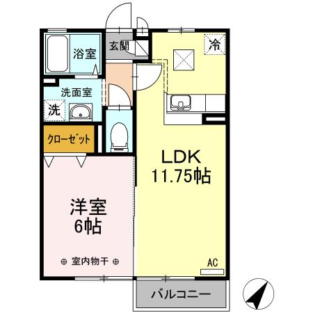 セレナ国母（101） 間取り図画像