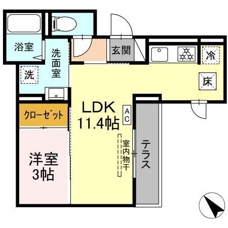 D-ROOM若宮（101） 間取り図画像