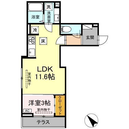 D-ROOM若宮（102） 間取り図画像