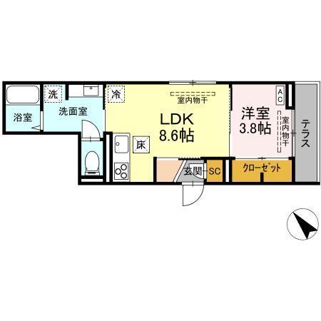 D-ROOM若宮（103） 間取り図画像