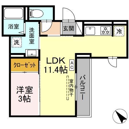 D-ROOM若宮（201） 間取り図画像