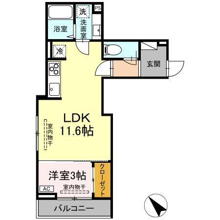D-ROOM若宮（202） 間取り図画像