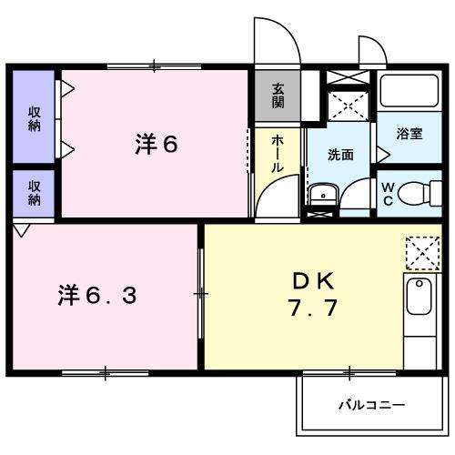 ウインドミル１２３−Ⅰ（102） 間取り図画像