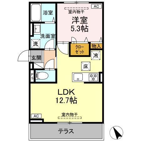 D-ROOM上町（103） 間取り図画像