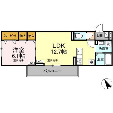 D-ROOM上町（202） 間取り図画像
