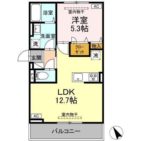 D-ROOM上町（203） 間取り図画像