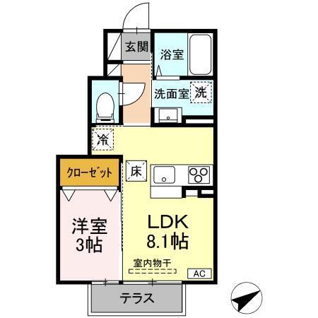 D-ROOM上石田（102） 間取り図画像