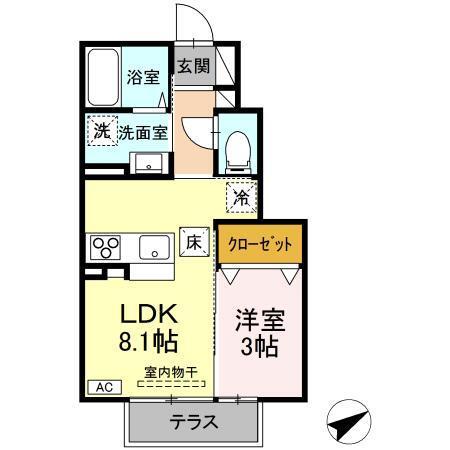 D-ROOM上石田（103） 間取り図画像