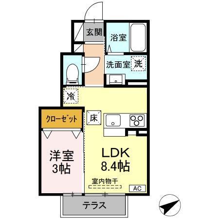 D-ROOM上石田（106） 間取り図画像