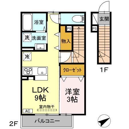 D-ROOM上石田（203） 間取り図画像