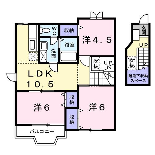 ピユアハイツ飛鳥（203） 間取り図画像