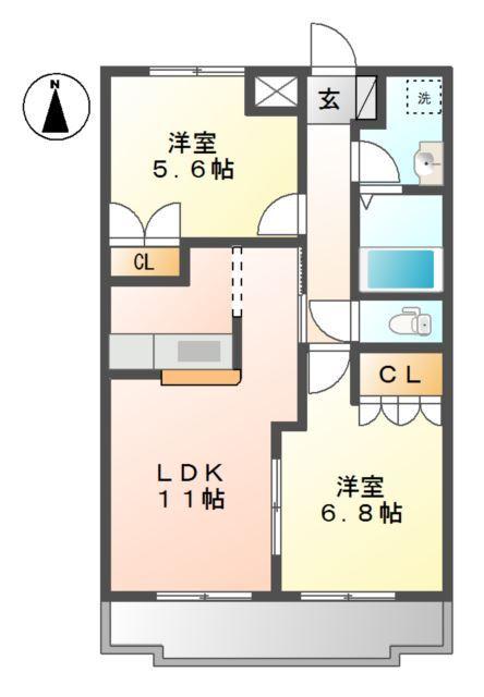 ＣＯＭＦＯＲＣＥ　ＫＯＢＥ　Ａ 間取り図画像