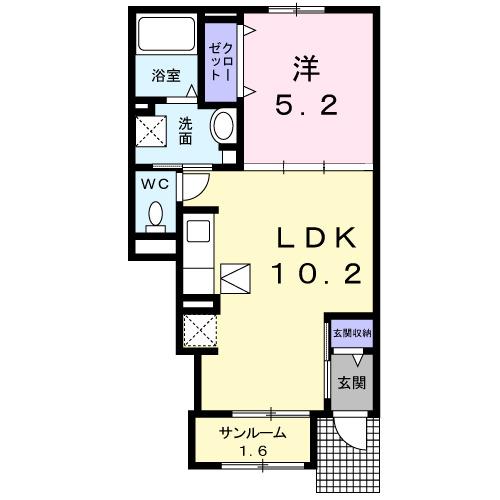 ノース　ソレイユ（102） 間取り図画像