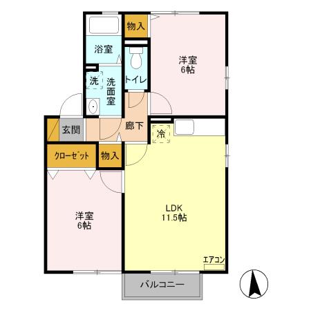 ビリーヴ　AB（B201） 間取り図画像