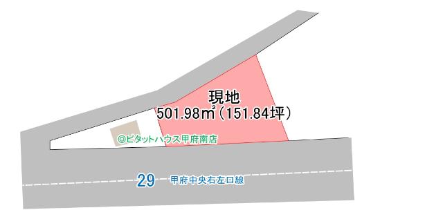 甲府市大里町151坪売地 区画図