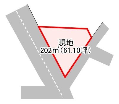 南アルプス市有野61坪売地 区画図