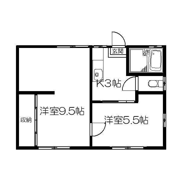 根城アパートA（202） 間取り図画像