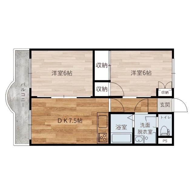 BETTER R 湊町（401） 間取り図画像