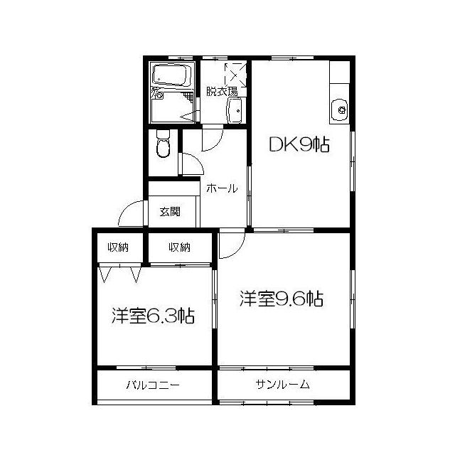 コーポアソシエⅠ（B） 間取り図画像