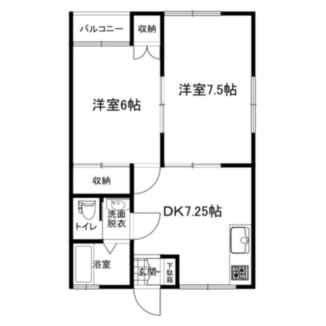 八戸市大字大久保アパート 間取り図画像