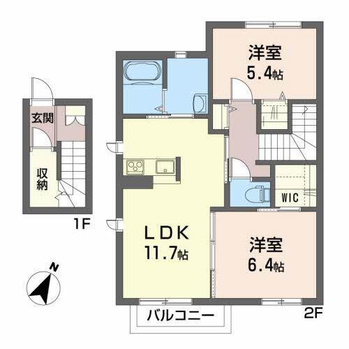 シャーメゾンガーデンズ下長B（201） 間取り図画像