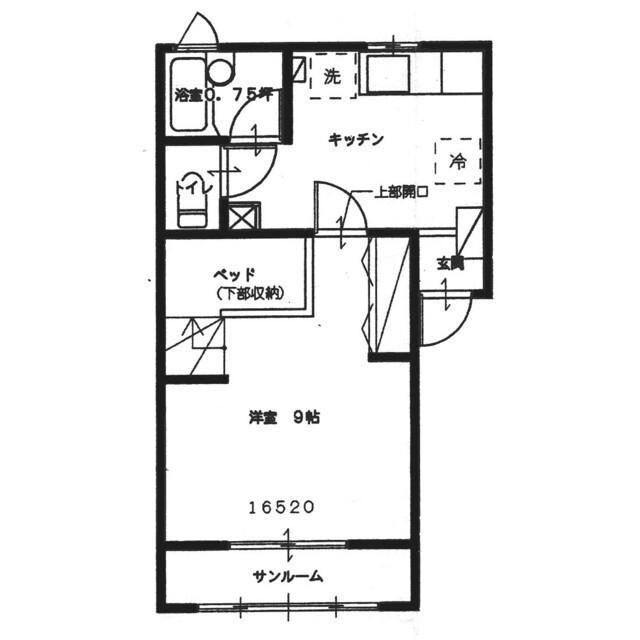ウエストハウス（1-B） 間取り図画像