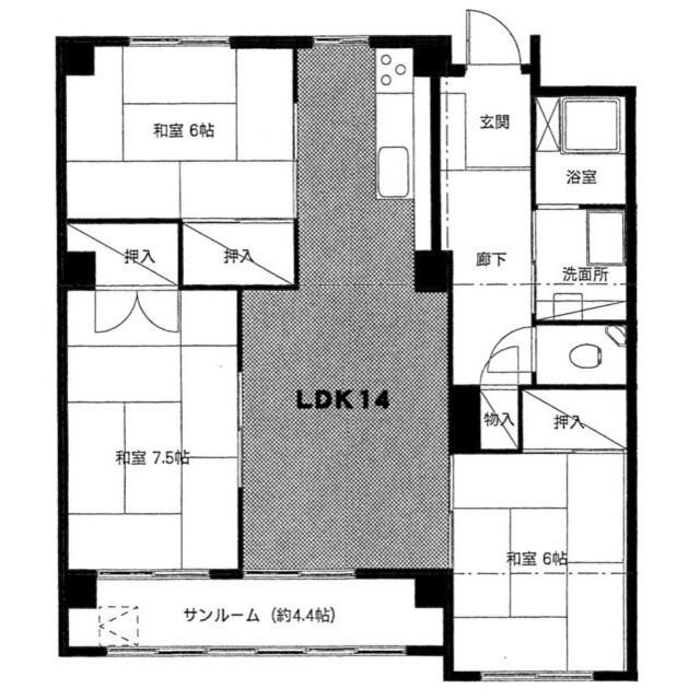 グランコート根城（102） 間取り図画像