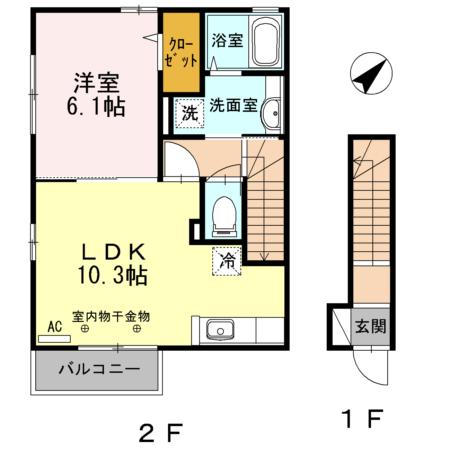 セジュールアミー（201） 間取り図画像