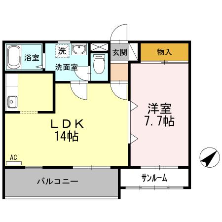 アスティオン（2B） 間取り図画像