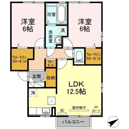 エーデルハイム　Ａ（102） 間取り図画像