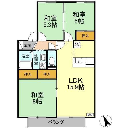 キングスクラブハウス８（202） 間取り図画像