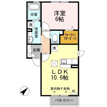コモライズ新井田西　Ｂ（102） 間取り図画像