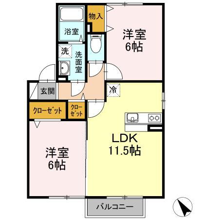 ザ・ギャラリー　ＡＢＣＤＥＦ（D201） 間取り図画像