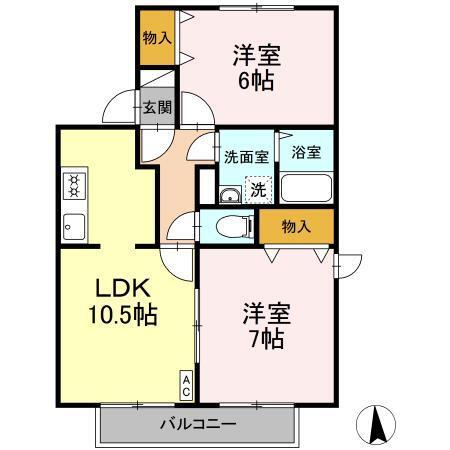 セジュールＦＸタケイシ　Ｂ（101） 間取り図画像