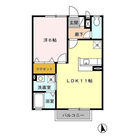 モナリエ城下（206） 間取り図画像
