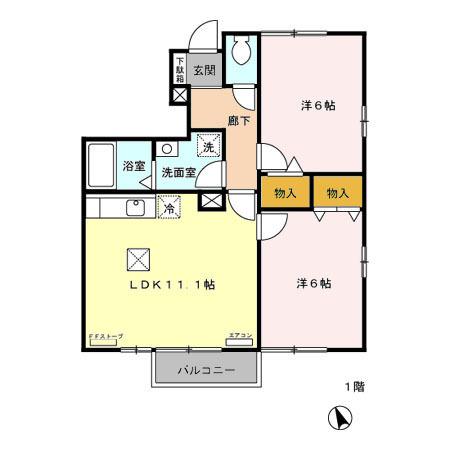 ブライトオリジン　Ｃ（101） 間取り図画像
