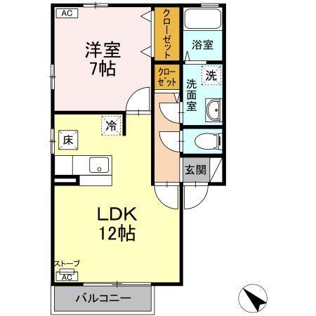 ミルキーウェイ　Ａ（101） 間取り図画像