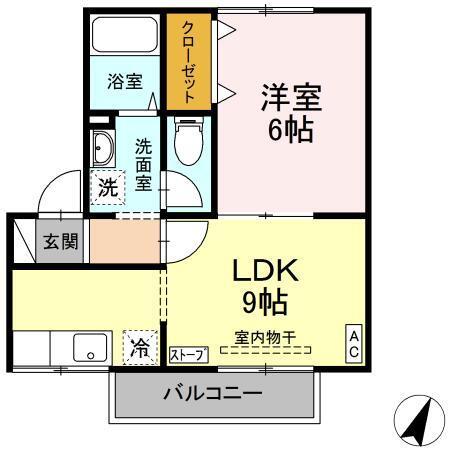 ハイカムール鷹清水　Ａ（103） 間取り図画像