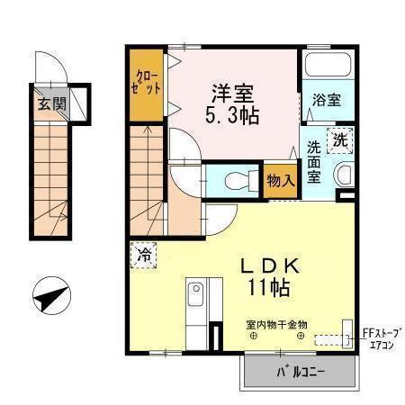 ベル コリーヌ　Ｂ（201） 間取り図画像