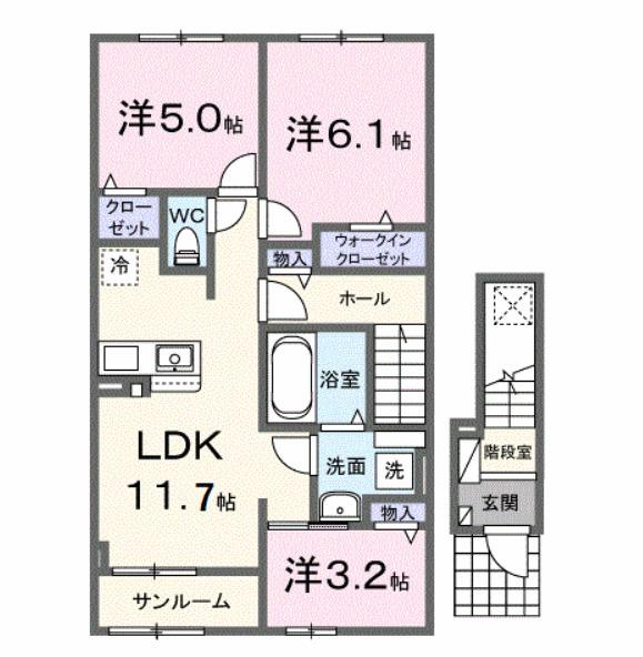 ハレアカラ（202） 間取り図画像