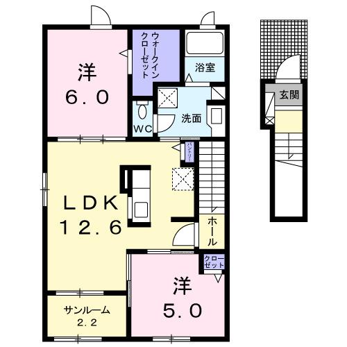 ラパン・エスポワールＣ（202） 間取り図画像