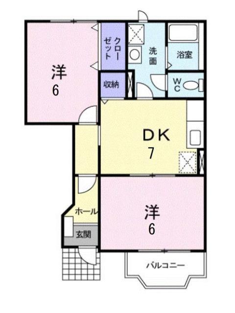 フローリッシュ小中野Ｂ（102） 間取り図画像