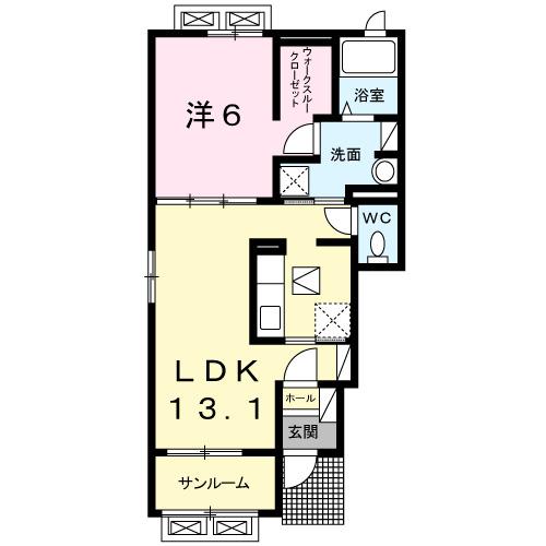 セイバリー．Ｅ　Ⅱ（101） 間取り図画像