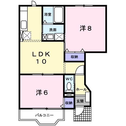 レジデンスアンソレイエ（102） 間取り図画像