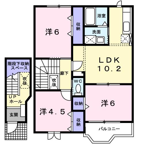 レジデンスアンソレイエ（203） 間取り図画像