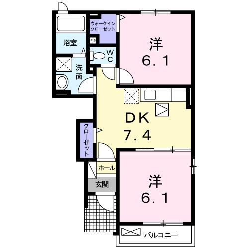 プロムナードさくら２番館（104） 間取り図画像