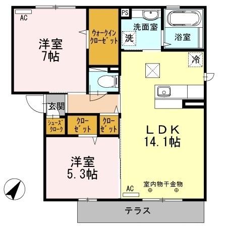 ブランディア　Ａ（102） 間取り図画像