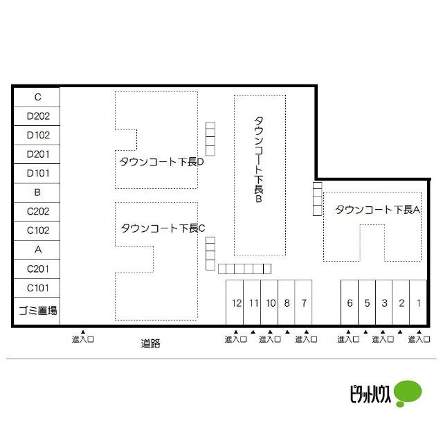 タウンコート下長（B101） 駐車場