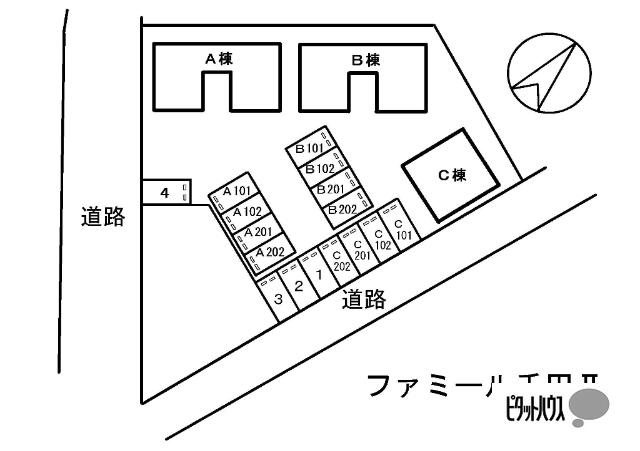 ファミール千田Ⅱ（C-101） 駐車場