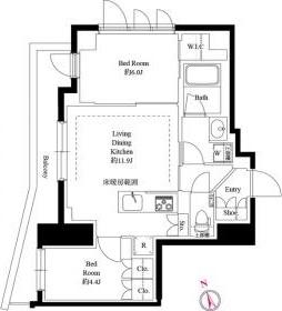 343レジデンス後楽園（オープンレジデンシア）（303） 間取り図画像